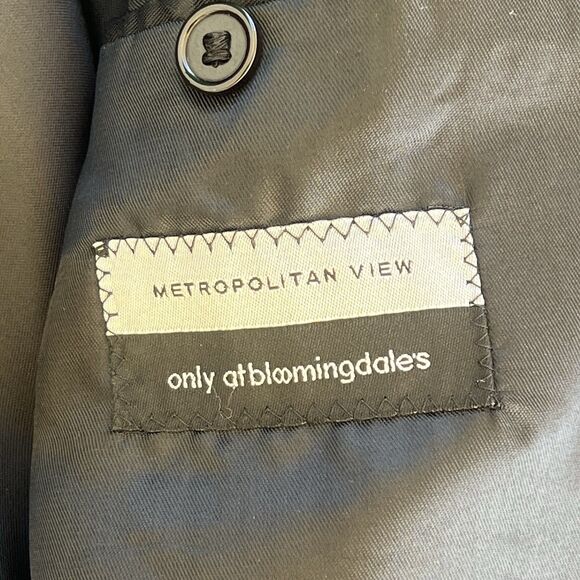 Metropolitan View Bloomingdale's Vintage Men’s Wool Cashmere Overcoat Black 44R - Picture 5 of 10